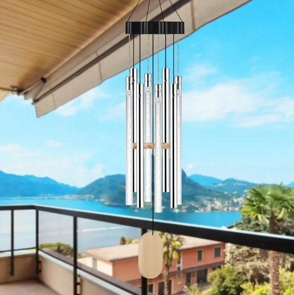 Solar Powered LED Wind Chimes - Solar Tube Wind Chimes for Outside - Gear Elevation