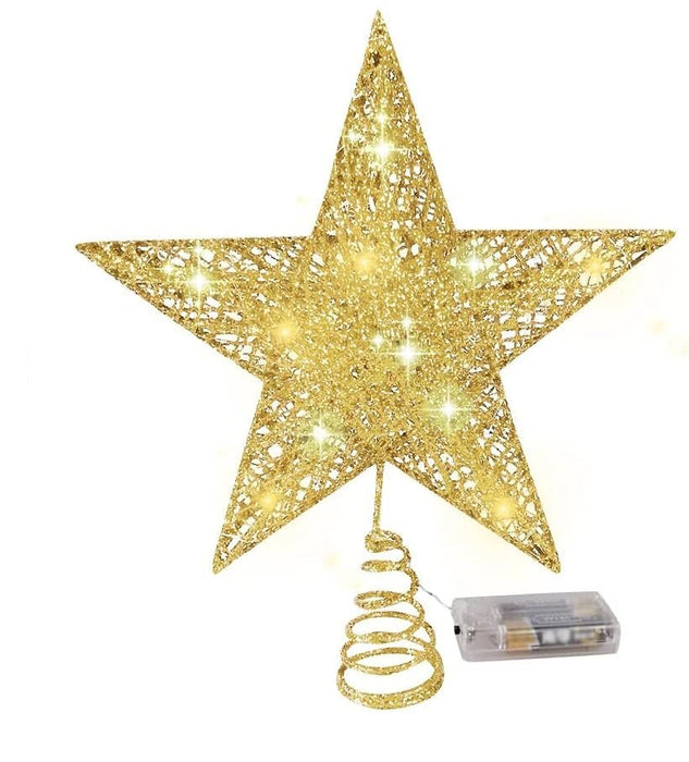 Sparkling LED Star Tree Topper – Glittering Iron Ornament for Magical Christmas Tree Décor - Gear Elevation