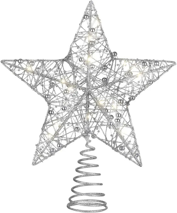 Sparkling LED Star Tree Topper – Glittering Iron Ornament for Magical Christmas Tree Décor - Gear Elevation