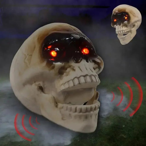 Spooky Skull Heads - Skull Heads with Motion Sensor Halloween Decorations, Scary Sound, Spooky Decoration - Gear Elevation