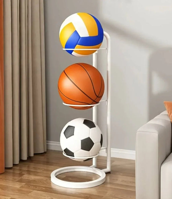 Sports Ball Storage Rack - Removable Garage Ball Organizer, Vertical Sports Display Stand for Volleyball, Football, Basketball and Soccer Ball - Gear Elevation