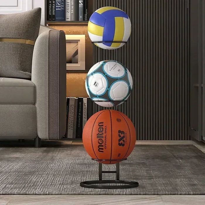 Sports Ball Storage Rack - Removable Garage Ball Organizer, Vertical Sports Display Stand for Volleyball, Football, Basketball and Soccer Ball - Gear Elevation