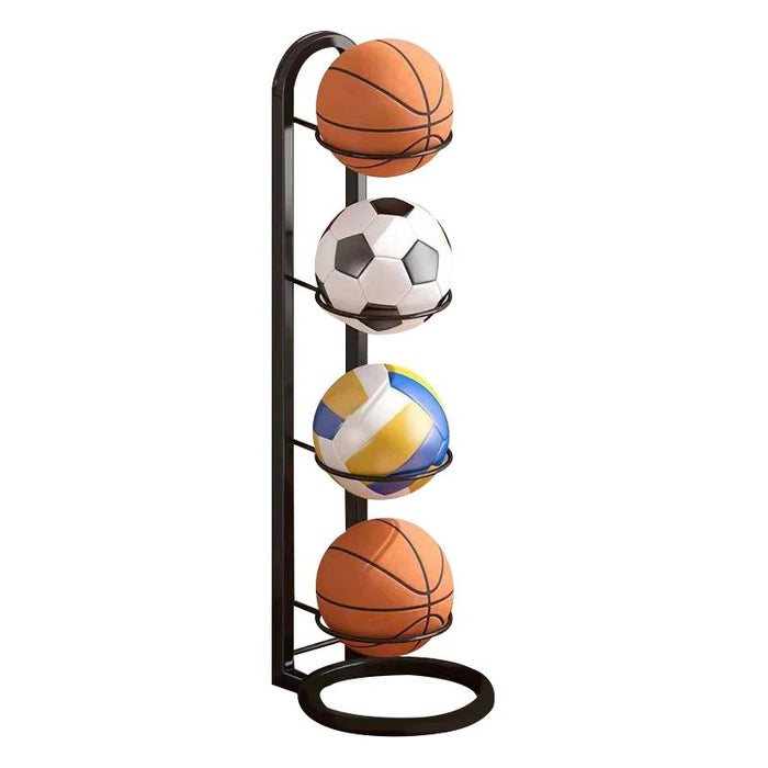 Sports Ball Storage Rack - Removable Garage Ball Organizer, Vertical Sports Display Stand for Volleyball, Football, Basketball and Soccer Ball - Gear Elevation