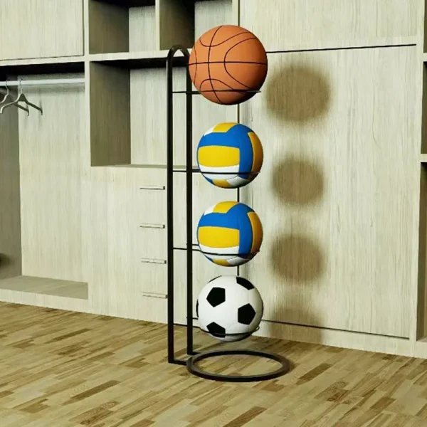 Sports Ball Storage Rack - Removable Garage Ball Organizer, Vertical Sports Display Stand for Volleyball, Football, Basketball and Soccer Ball - Gear Elevation