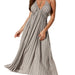 Summer U - Neck Bohemian Halter Maxi Dress – High Waist, Pleated, Backless Boho Style with Lace - Up Detailing - Gear Elevation