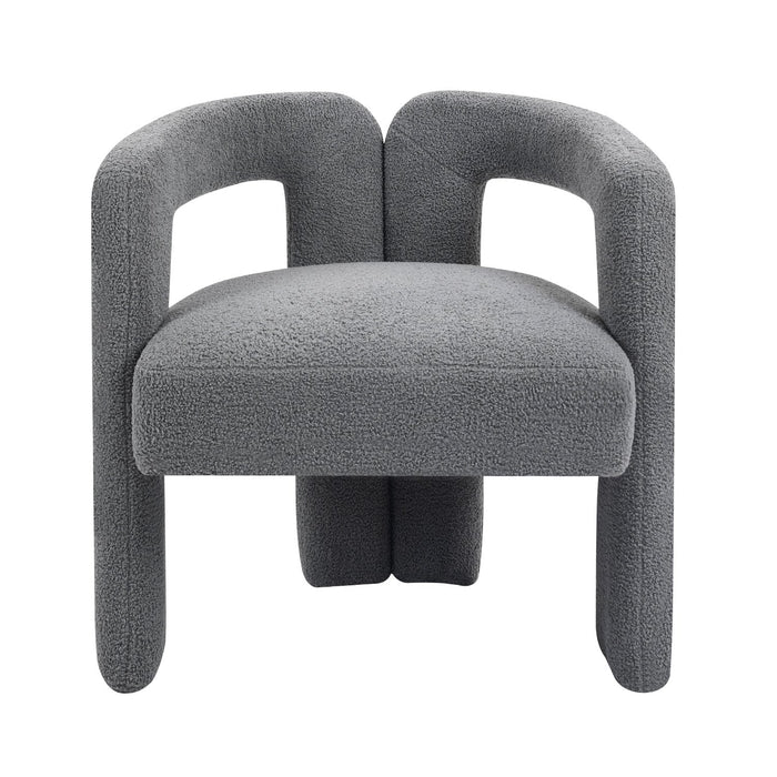 Teddy Fabric Modern Design Dining Chair, Open - Back, Modern Kitchen Armchair for Dining Room - Gear Elevation