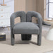Teddy Fabric Modern Design Dining Chair, Open - Back, Modern Kitchen Armchair for Dining Room - Gear Elevation