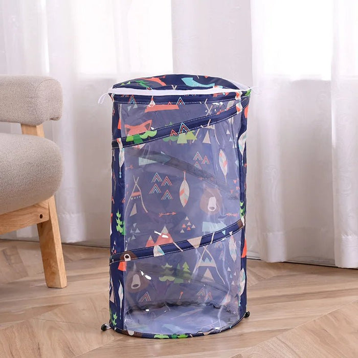 Transparent Cylindrical Toy Storage Bag – Dustproof Display Bucket for Plush Dolls & Children's Toys - Gear Elevation