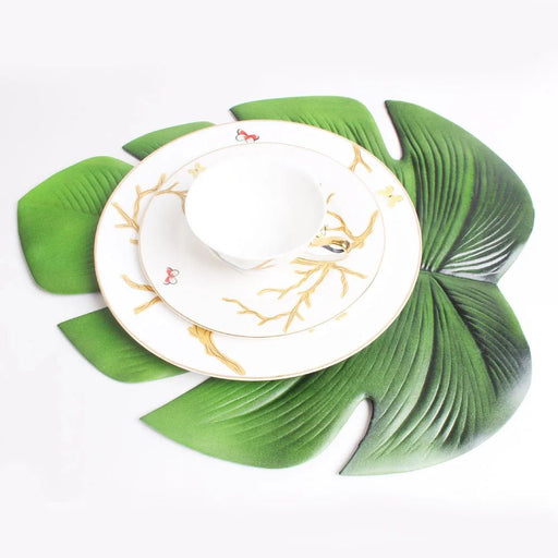 Tropical Monstera Palm Leaf Placemats – Stylish Non - Slip Heat - Resistant Mats for Chic Table & Kitchen Décor - Gear Elevation