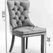 Tufted Solid Wood Contemporary PU and Velvet Upholstered Dining Chair with Wood Legs Nailhead Trim 2pcs Set - Gear Elevation