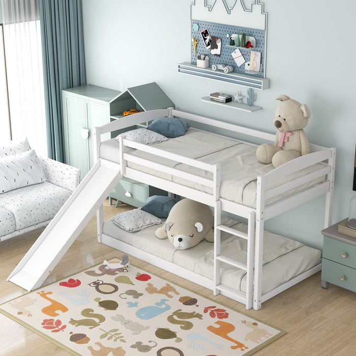 Twin Bunk Bed with Convertible Slide and Ladder - Gear Elevation