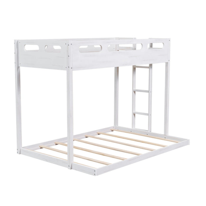 Twin over Full Bunk Bed with Built - in Ladder - Gear Elevation