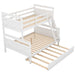 Twin Over Full Bunk Bed with Ladder Twin Size Trundle, Safety Guardrail - Gear Elevation