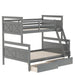 Twin over Full Bunk Bed with Ladder, Two Storage Drawers, and Safety Guardrail - Gear Elevation