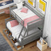 Twin over Full Bunk Bed with Ladder, Two Storage Drawers, and Safety Guardrail - Gear Elevation