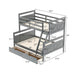 Twin over Full Bunk Bed with Ladder, Two Storage Drawers, and Safety Guardrail - Gear Elevation