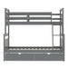 Twin over Full Bunk Bed with Ladder, Two Storage Drawers, and Safety Guardrail - Gear Elevation