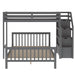 Twin over Full Loft Bed with Staircase - Gear Elevation