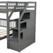 Twin over Full Loft Bed with Staircase - Gear Elevation