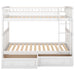 Twin over Twin Bunk Bed with Drawers Convertible Beds - Gear Elevation