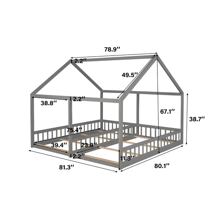 Twin - Size House Platform Beds with Two Shared Beds - Gear Elevation