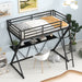 Twin Size Loft Bed with Desk, Ladder, and Full - Length Guardrails, X - Shaped Frame - Gear Elevation