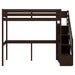 Twin Size Loft Bed with Storage Staircase and Built - in Desk - Gear Elevation