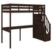 Twin Size Loft Bed with Storage Staircase and Built - in Desk - Gear Elevation