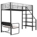 Twin Size Metal Loft Bed with Bench and Storage Staircase - Gear Elevation