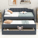 Twin Size Upholstered Daybed with Trundle and Three Drawers - Gear Elevation