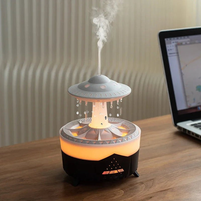 UFO Raindrop Humidifier – 350ML Smart Air Purifier & Essential Oil Diffuser for Soothing, Aromatic Ambiance - Gear Elevation