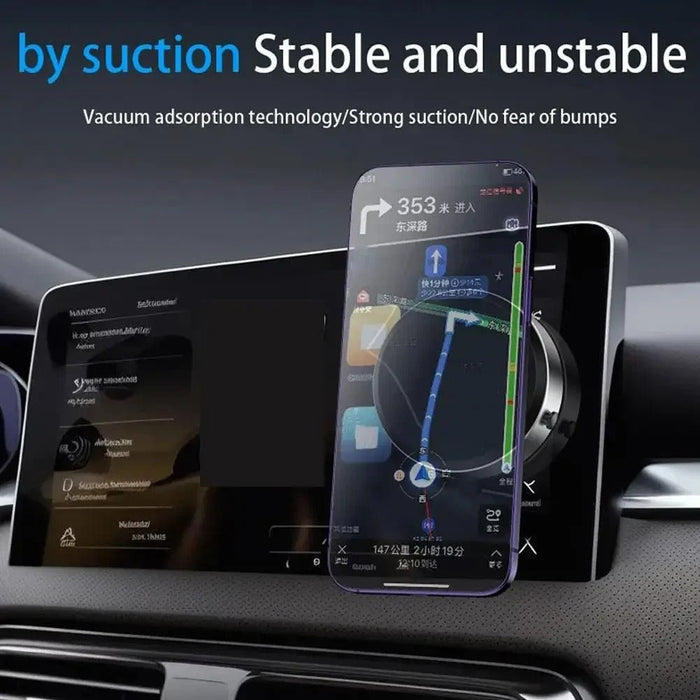 Universal Magnetic Car Suction Cup Cell Phone Holder - Black Technology, Stable Vacuum Adsorption Phone Mount - Gear Elevation