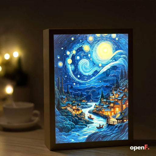 Van Gogh Art - Inspired Anime LED Light – Wireless Charging Mood Lamp for Stunning Wall Décor and Nighttime Ambiance, Perfect Home Gift - Gear Elevation