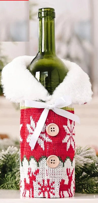 Velvet Christmas Wine Bottle Covers – Stylish Dress Set for Festive Table Décor & Perfect Holiday Gifts - Gear Elevation