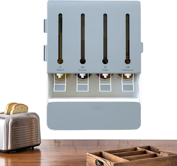 Wall Mounted Condiment Dispenser - Kitchen Shelf Wall Mounted Spice Rack Multifunctional - Gear Elevation