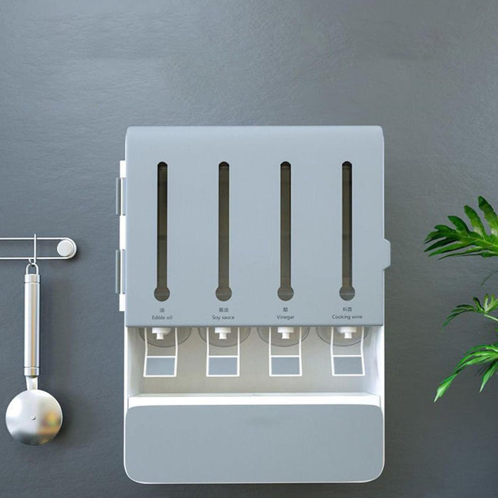 Wall Mounted Condiment Dispenser - Kitchen Shelf Wall Mounted Spice Rack Multifunctional - Gear Elevation