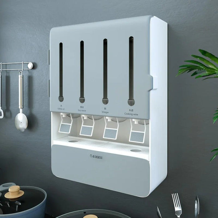 Wall Mounted Condiment Dispenser - Kitchen Shelf Wall Mounted Spice Rack Multifunctional - Gear Elevation