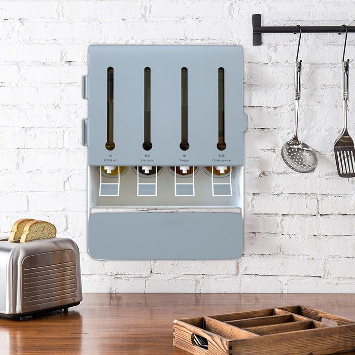 Wall Mounted Condiment Dispenser - Kitchen Shelf Wall Mounted Spice Rack Multifunctional - Gear Elevation