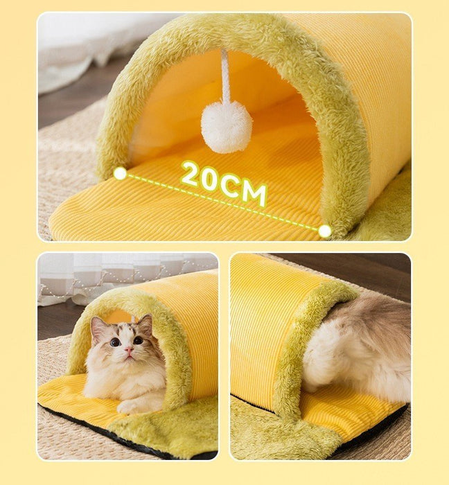 Warm And Thickened Pet Nest - Cat Tunnel Bed - Gear Elevation