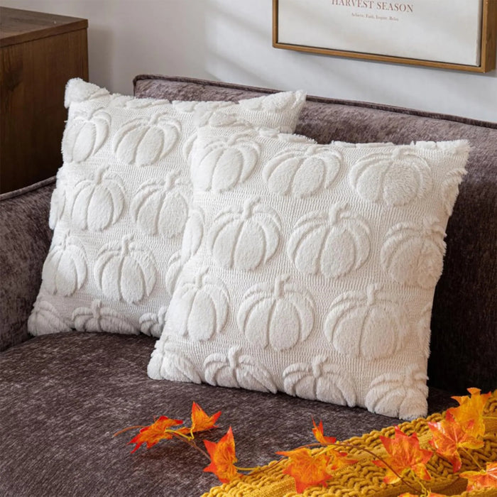 Plush Pumpkin Halloween Sofa Pillow Cover - Fun Holiday Living Room Decoration