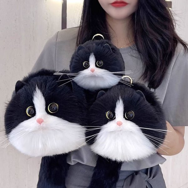 Winter Plush Cute Cat Bag - Cat Shaped Shoulder Bag for Women - Gear Elevation