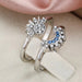 Women Sun and Moon Ring Set – Sparkling Sky Blue Moon & Sun Design, Stackable Engagement Rings for Women - Gear Elevation