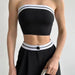 Women Tube Top And High Waist Pant - Sleeveless Vest Bra & Buttoned Pants Summer Sexy Set - Gear Elevation