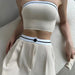 Women Tube Top And High Waist Pant - Sleeveless Vest Bra & Buttoned Pants Summer Sexy Set - Gear Elevation