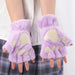 Women's Adorable Cat Paw Plush Mittens – Cozy, Soft, Fingerless Fluffy Gloves - Gear Elevation