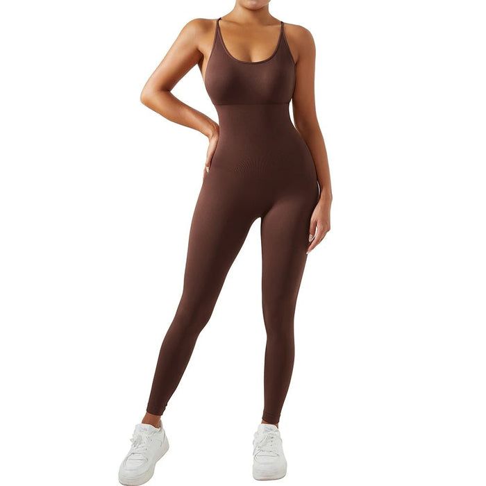 Women’s Bodycon Jumpsuit – Sleek Sleeveless All - in - One Fitness & Casual Activewear - Gear Elevation