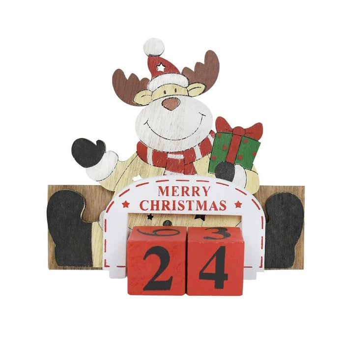 Wooden Painted Christmas Countdown Calendar – Festive Christmas Home Decor & New Year Countdown Gift - Gear Elevation