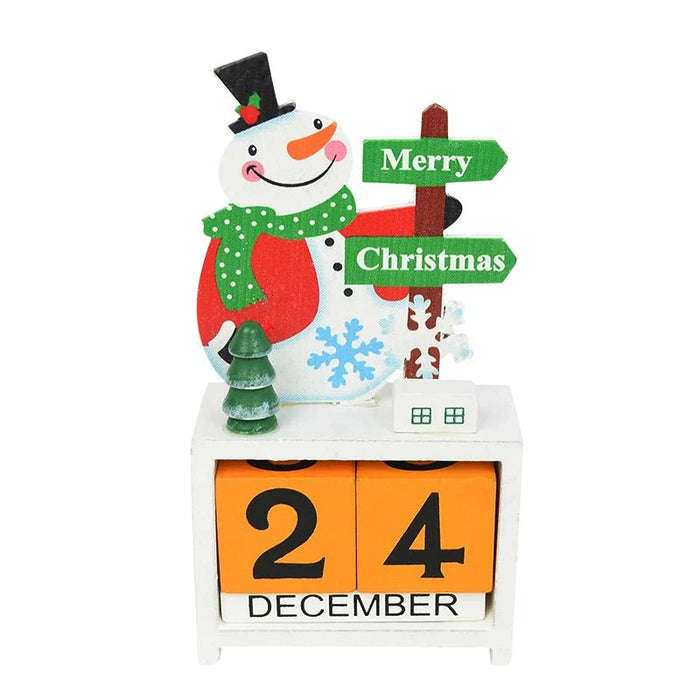 Wooden Painted Christmas Countdown Calendar – Festive Christmas Home Decor & New Year Countdown Gift - Gear Elevation