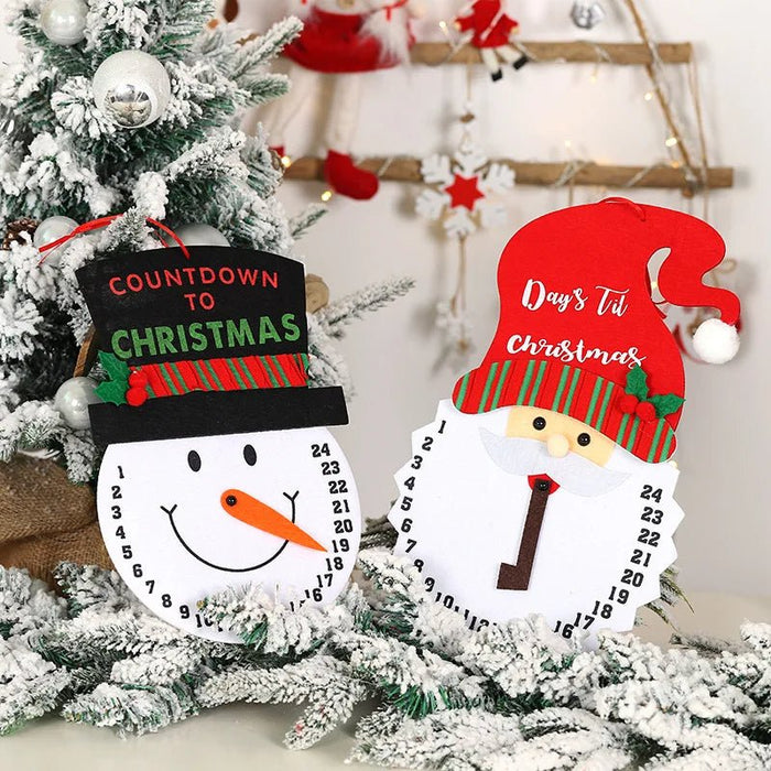 Wooden Painted Christmas Countdown Calendar – Festive Christmas Home Decor & New Year Countdown Gift - Gear Elevation