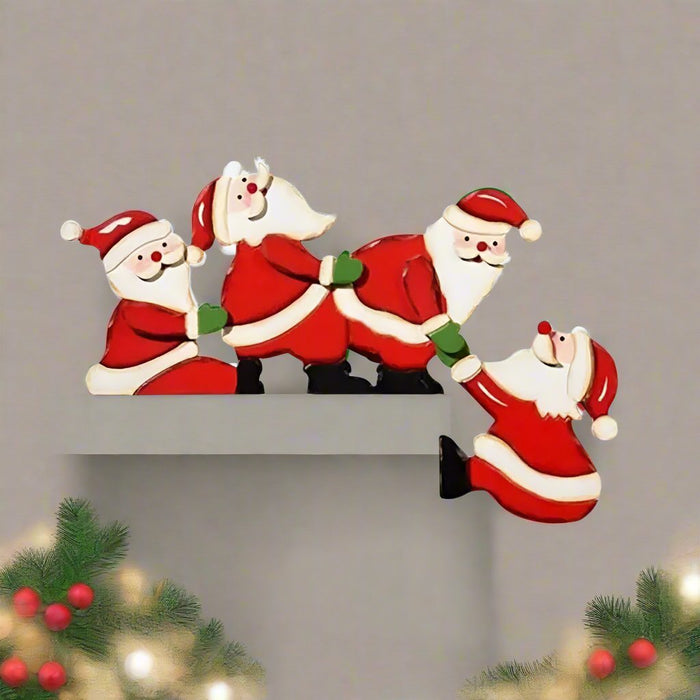 Wooden Santa & Reindeer Door Frame Décor – Festive Ornament for Christmas Cheer & Perfect New Year Gifts - Gear Elevation